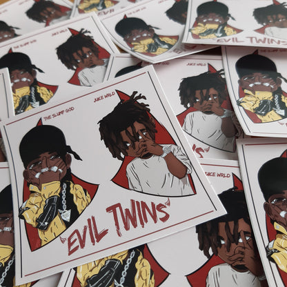 "EVIL X TWINS" STICKER