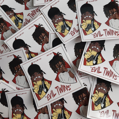 "EVIL X TWINS" STICKER