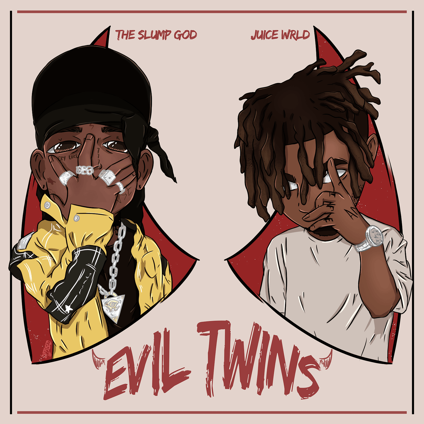 "EVIL X TWINS" STICKER